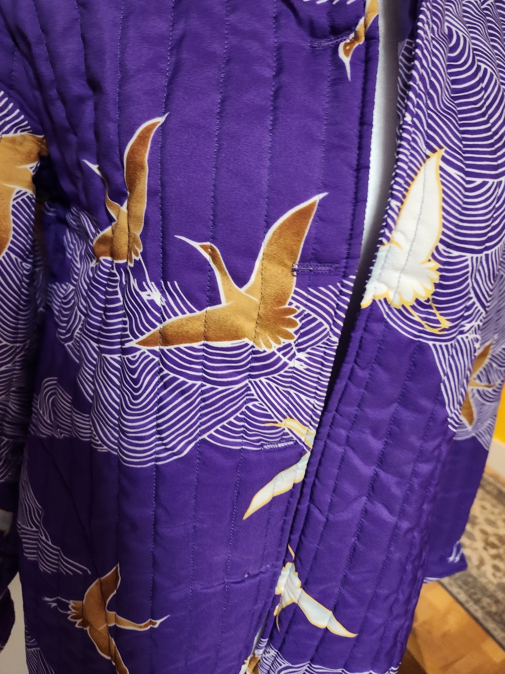 Vintage RARE.Two Potato of Laguna Beach vertical-quilted mandarin collar jacket - Picture 6 of 8